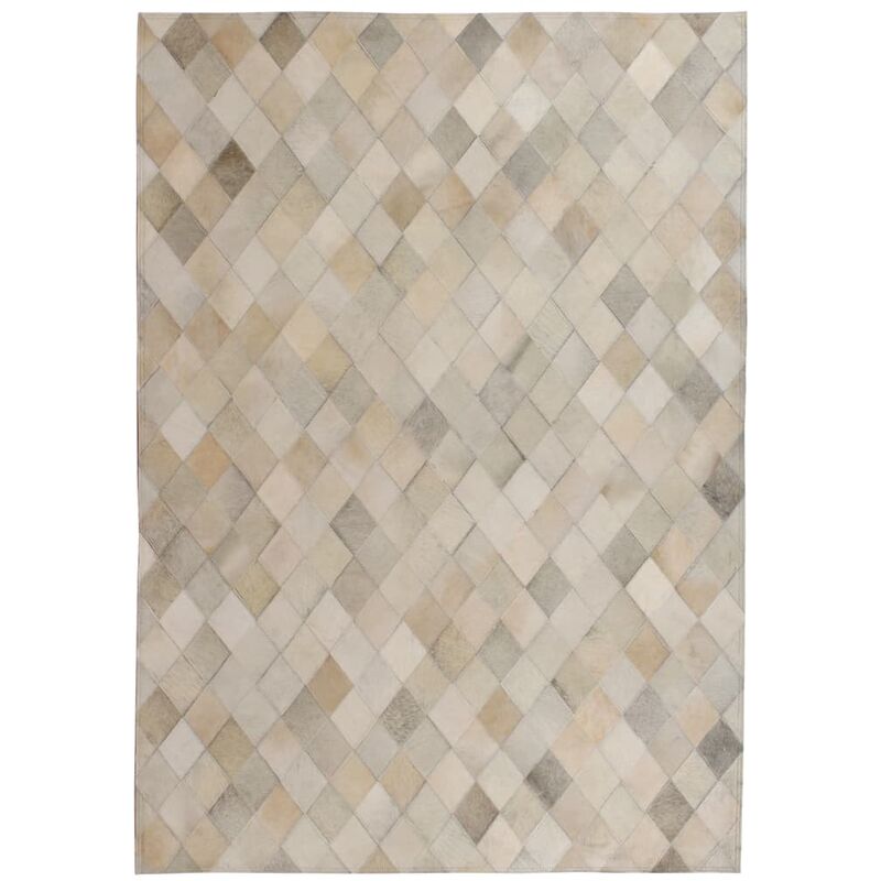 

vidaXL Alfombra de Retazos de Cuero Rombos Gris 160x230 cm - Gris