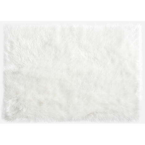 ALFOMBRA PELO LARGO SUAVE BLANCO 120X170CM