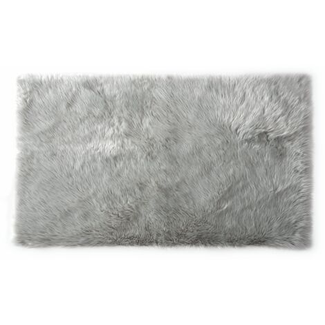 ALFOMBRA PELO LARGO SUAVE PLATA 120X170CM