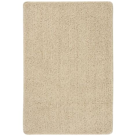 Alfombra peluda antideslizante color crema 140x200 cm vidaXL783416