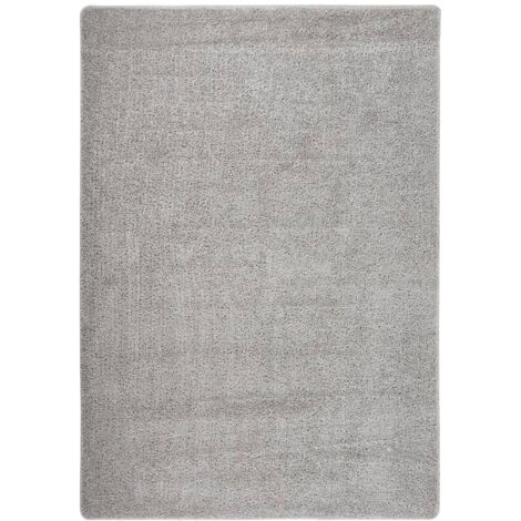 Alfombra peluda antideslizante gris claro 160x230 cm