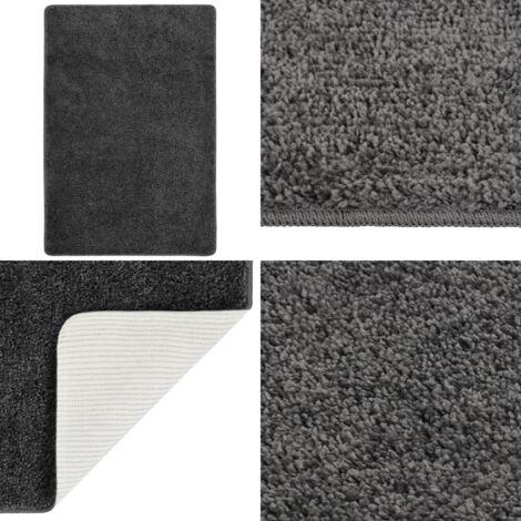 Alfombra peluda antideslizante gris oscuro 160x230 cm - Alfombra antideslizante - Alfombra gris
