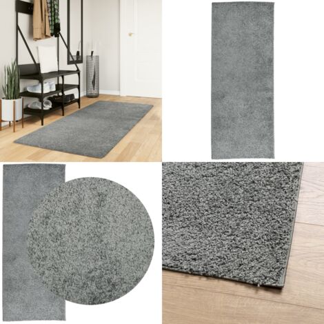 Alfombra peluda de pelo largo moderna PAMPLONA verde 80x200 cm - Alfombra moderna - Alfombra verde