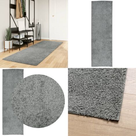 Alfombra peluda de pelo largo moderna PAMPLONA verde 80x250 cm - Alfombra moderna - Alfombra verde