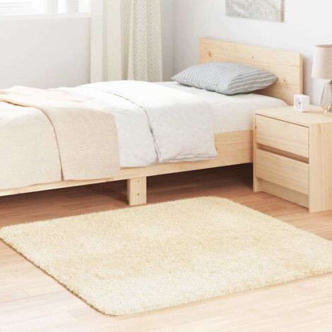 Alfombra peluda de pelo largo NAVARRA crema 120x120cm poliéster