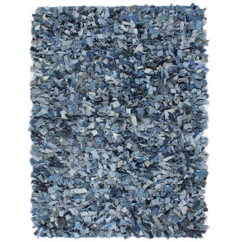 

Alfombra peluda de tela vaquera 80x160 cm azul - Azul