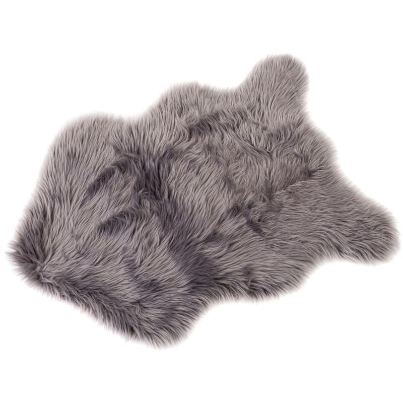 

Alfombra peluda gris de piel sintética de oveja de 60x90 cm