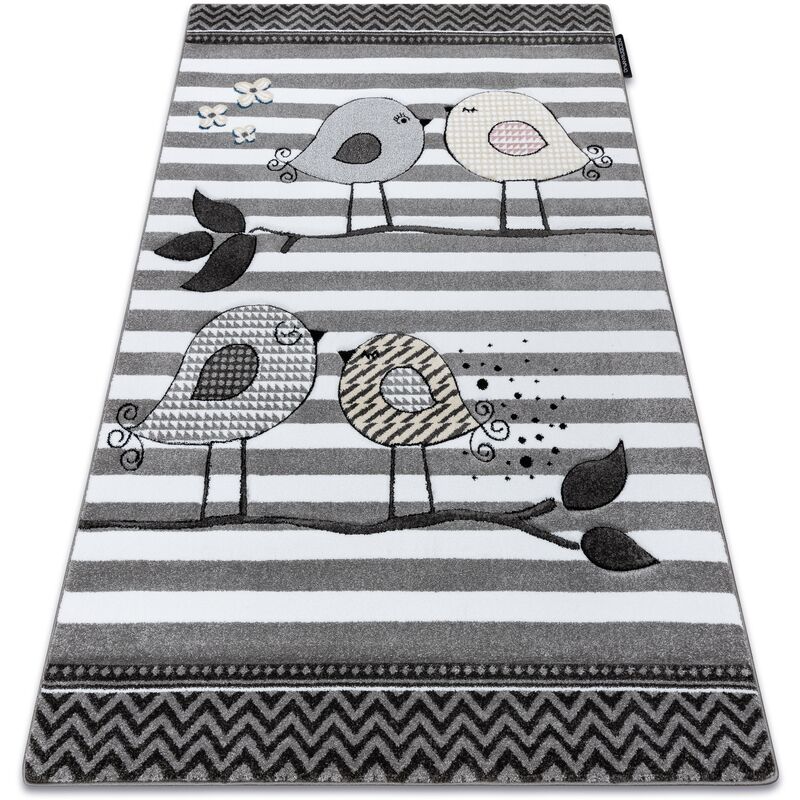 

Rugsx - Alfombra PETIT BIRDS Pajaritos gris Tonos de gris y plata 140x190 cm