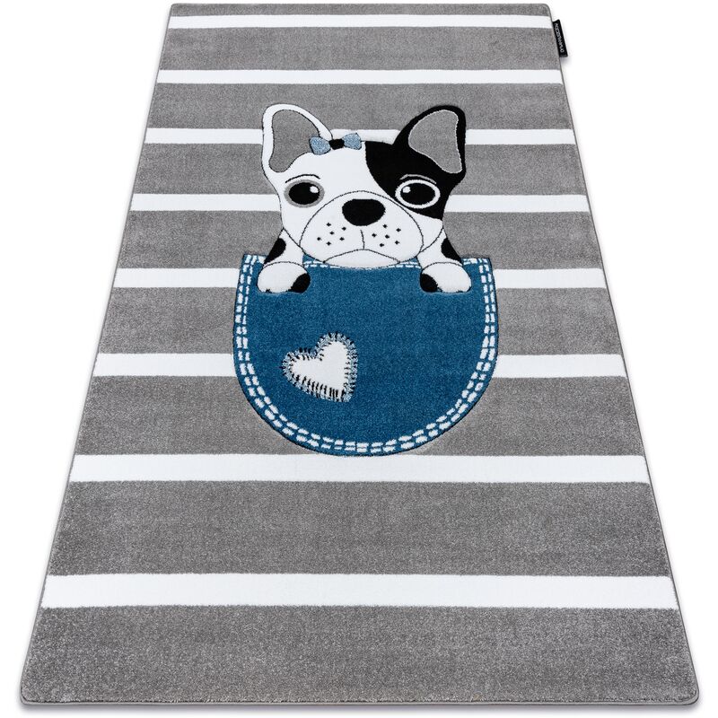 Rugsx - Alfombra petit bulldog Perro gris grey 140x190 cm