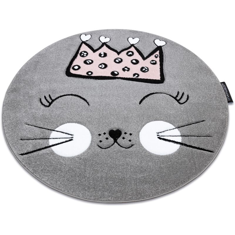 

Alfombra PETIT CAT GATO circulo gris Tonos de gris y plata circulo 120 cm