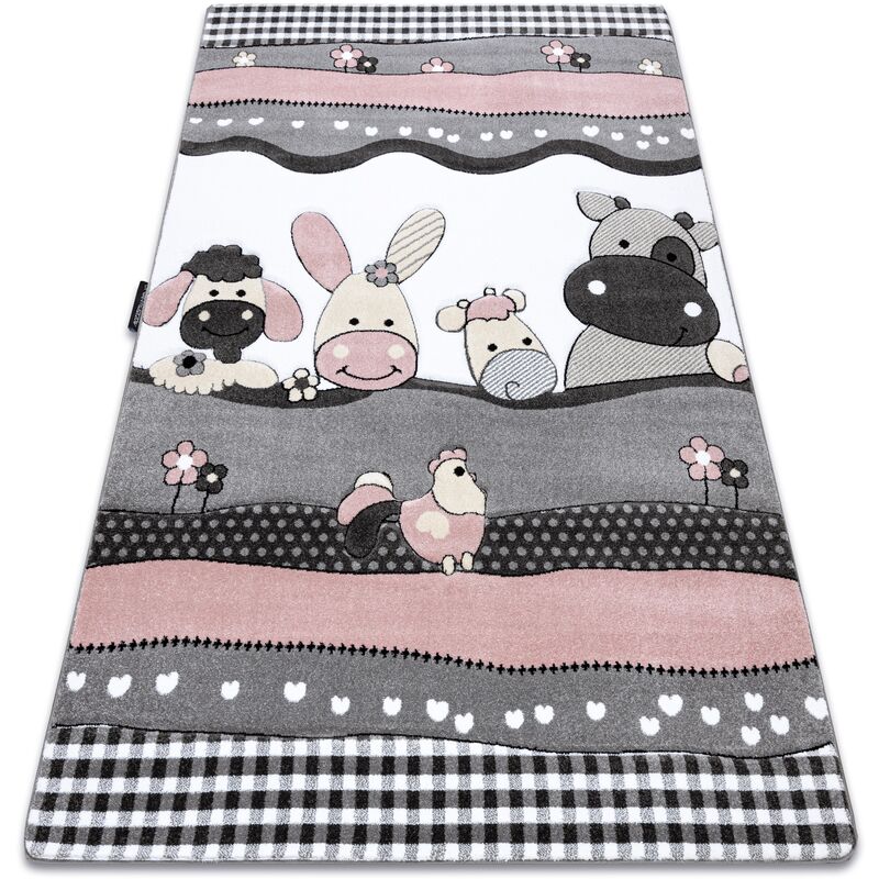 Rugsx - Alfombra petit farm granja Los animales rosado pink 180x270 cm