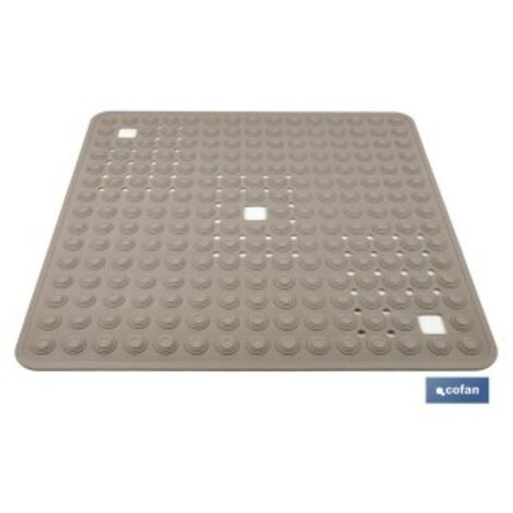 ALFOMBRA PLUS ANTIDESLIZANTE CON VENTOSAS BAÑERA/ DUCHA BEIS PIEDRA 60 X 60 cm