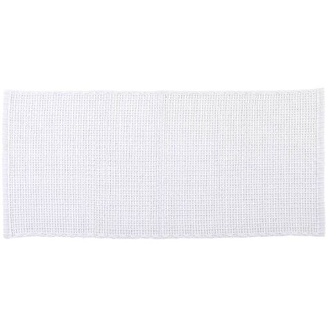 Alfombra poliéster algodón trenzado 50x120 cm - blanco - Tendance