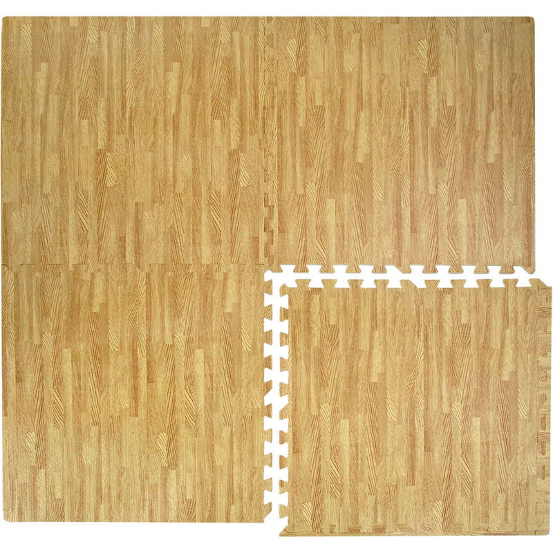 Alfombra Puzle 60x60cm color de la madera marrón claro 15976 - hellbraun