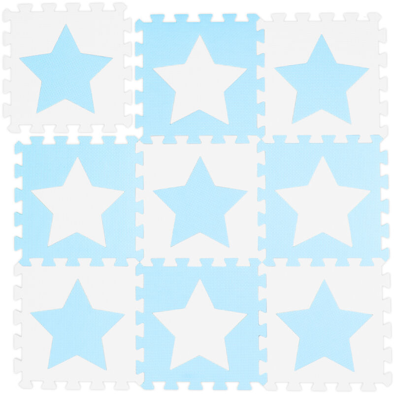 

Alfombra Puzle Bebé, 9 Piezas, Goma EVA, Colchoneta Niños, sin Sustancias Nocivas, Suelo Juego, Blanco y Azul