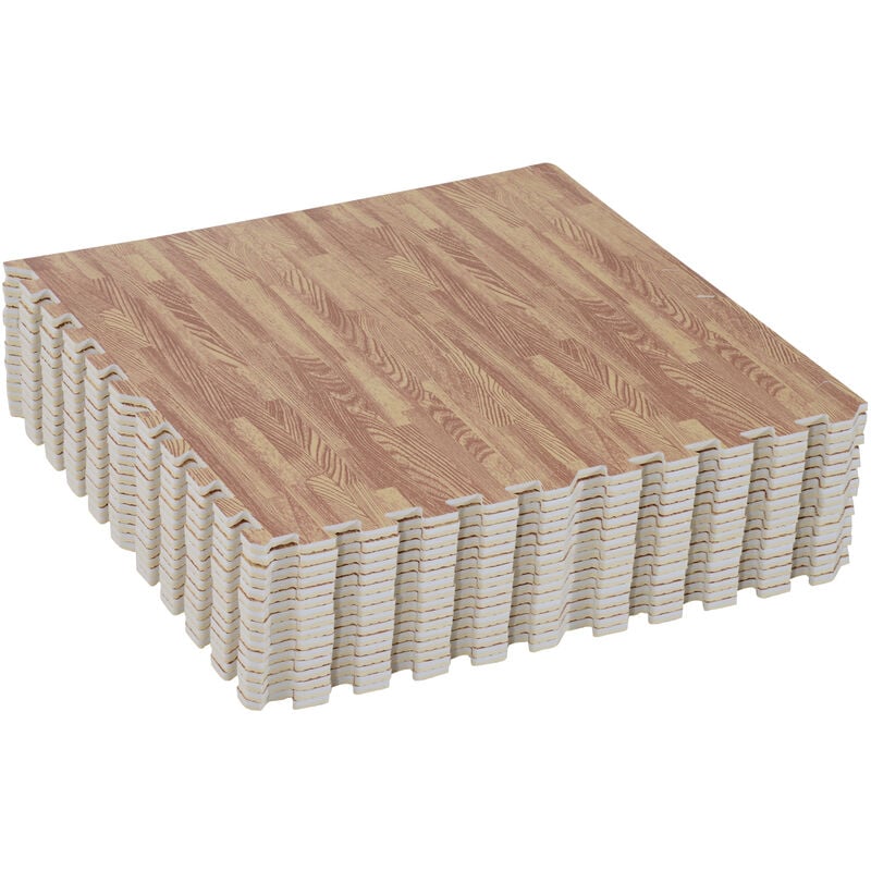 

16 Piezas Alfombra Puzzle de Juegos 60x60x1 cm 6m² de Goma Espuma EVA Marrón - Madera Natural
