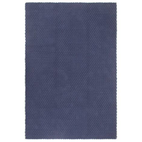 Alfombra rectangular algodón azul marino 180x250 cm vidaXL