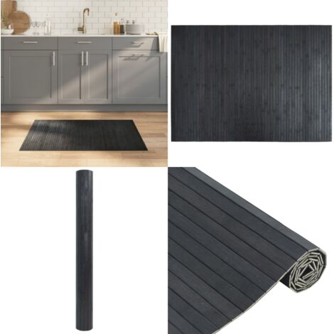 Alfombra rectangular bambú gris 70x100 cm - Alfombra rectangular - Alfombra natural