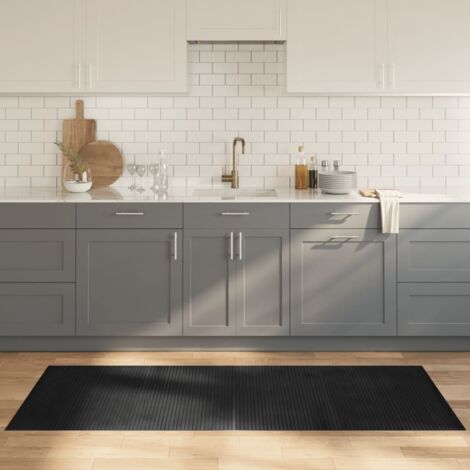 Alfombra rectangular bambú gris 80x200 cm vidaXL