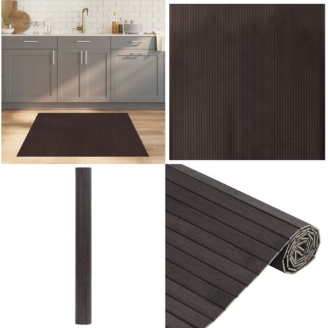 Alfombra rectangular bambú marrón oscuro 100x100 cm - Alfombra rectangular - Alfombra marrón