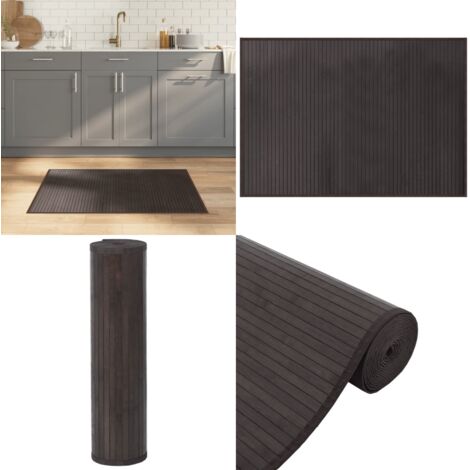 Alfombra rectangular bambú marrón oscuro 70x100 cm - Alfombra rectangular - Alfombra natural