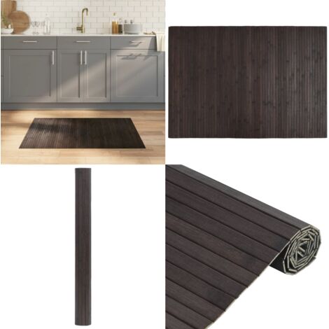 Alfombra rectangular bambú marrón oscuro 70x100 cm - Alfombra rectangular - Alfombra natural