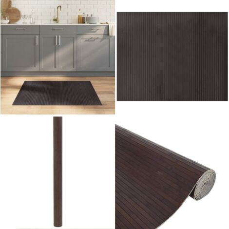 Alfombra rectangular bambú marrón oscuro 80x100 cm - Alfombra rectangular - Alfombra natural