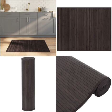 Alfombra rectangular bambú marrón oscuro 80x100 cm - Alfombra rectangular - Alfombra natural