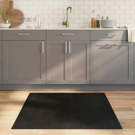 Alfombra rectangular bambú negro 100x100 cm