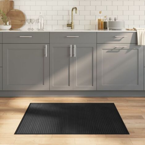 Alfombra rectangular bambú negro 80x100 cm