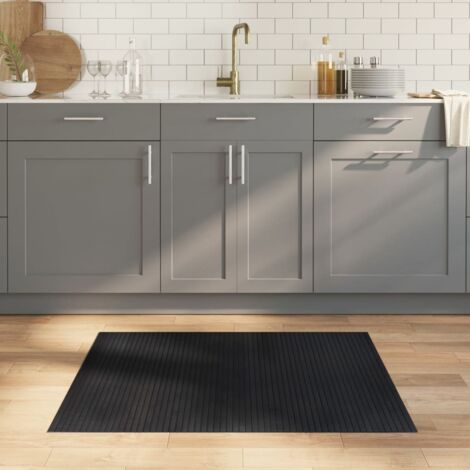 Alfombra rectangular bambú negro 80x100 cm