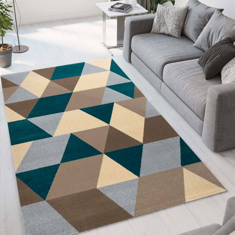 

Alfombra rectangular geométrica multicolor diseño moderno Milano GLO008 | Talla: 60 x 110