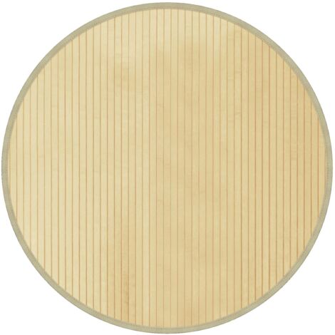 Alfombra redonda bambú color natural claro 80 cm vidaXL