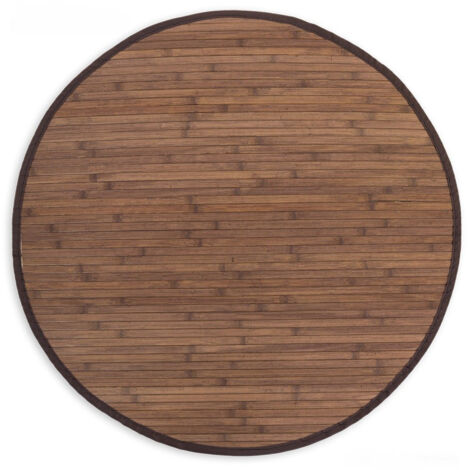 Alfombra redonda de bambú marrón oscuro Ø 200cm TAP06097