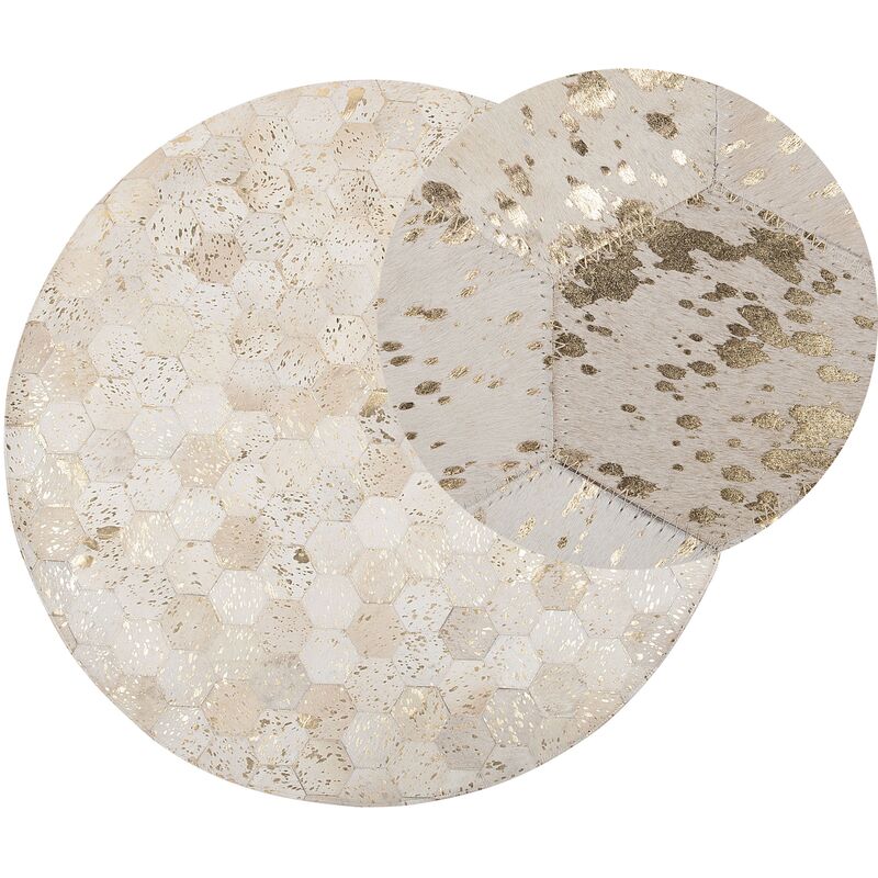 

Alfombra de piel beige claro ⌀ 140 cm ZEYTIN