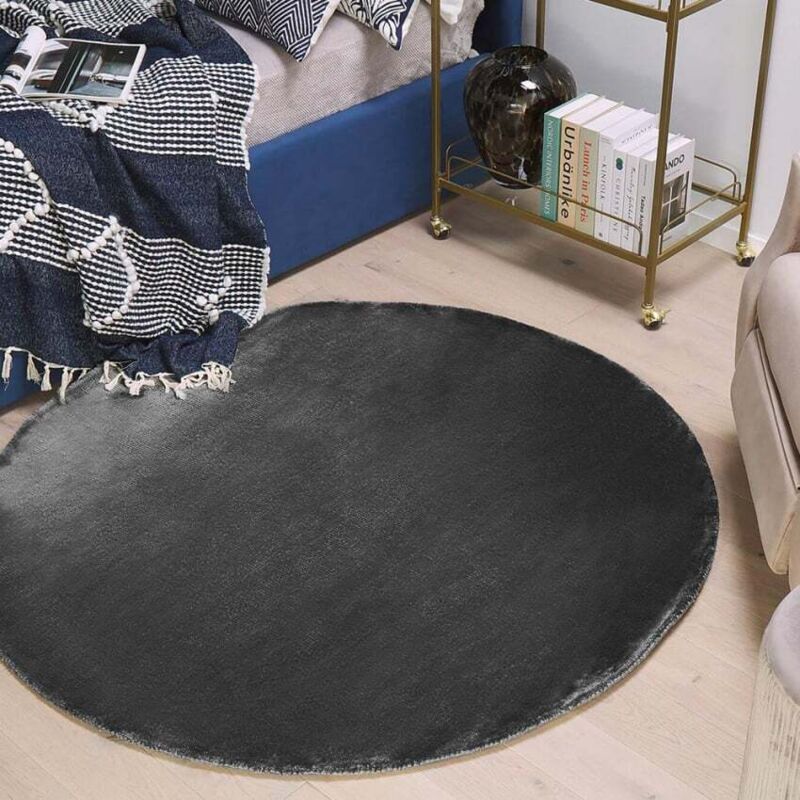 

Alfombra redonda para salón que admite mascotas shaggy Marrakesh GRI101MKTD | Talla: 80 x 80