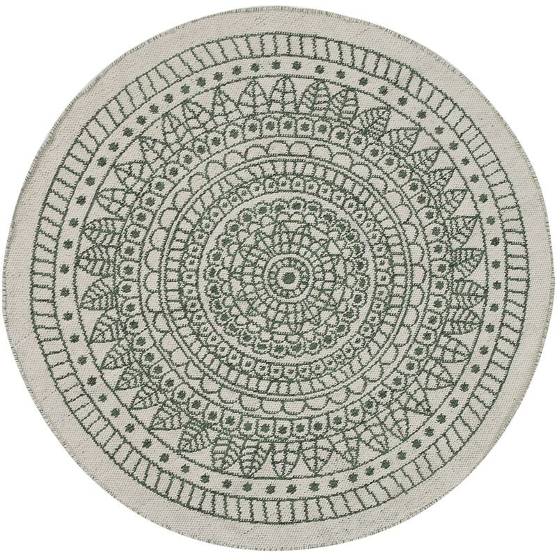 

Alfombra verde/blanco ⌀ 140 cm YALAK