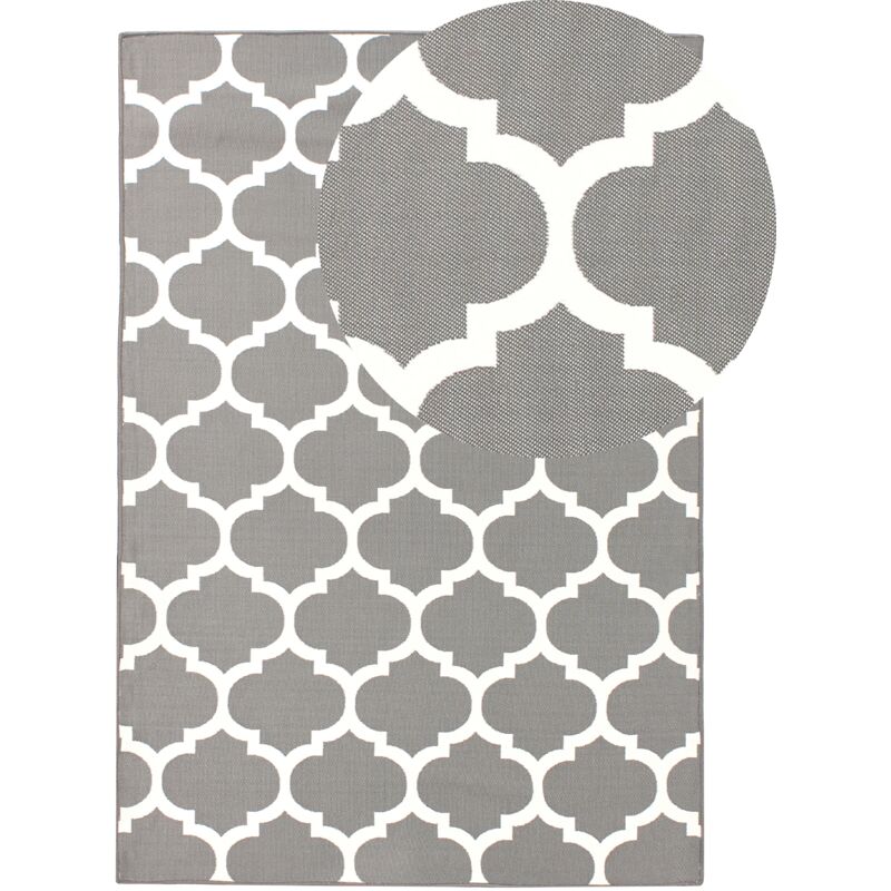 

Alfombra reversible gris 140x200 cm AKSU