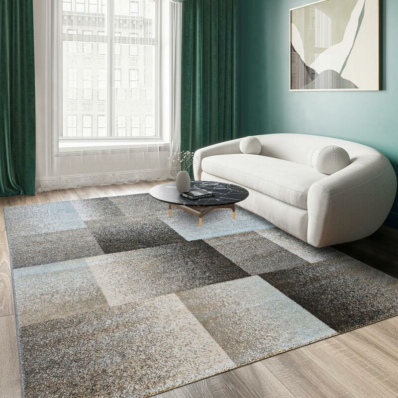 

Alfombra de derby moderna en polipropileno azul - Bleu