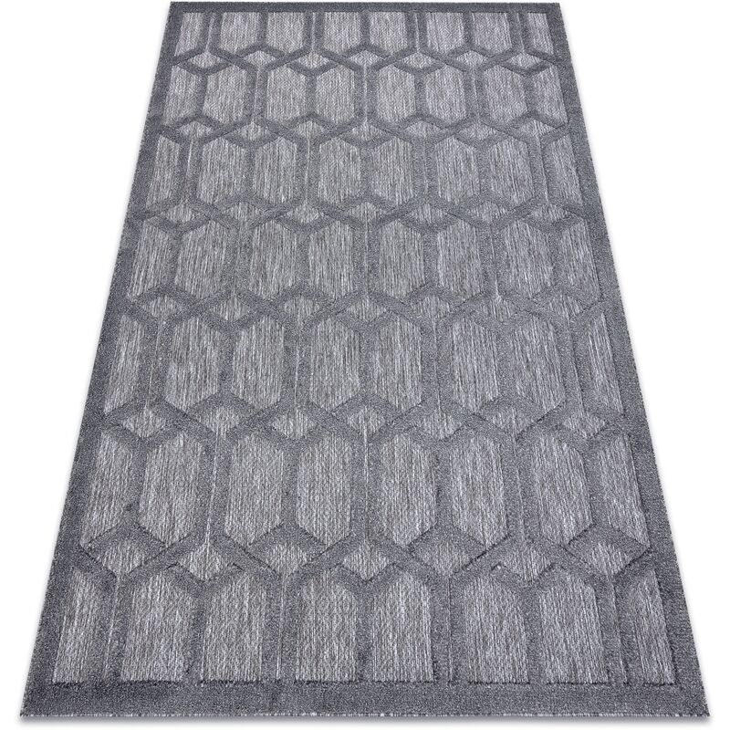 

Alfombra SANTO sisal 58385 hexágono antracita Tonos de gris y plata 140x190 cm