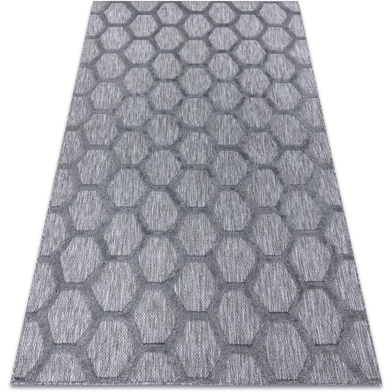 

Rugsx - Alfombra SANTO sisal 58391 panal antracita Tonos de gris y plata 180x270 cm