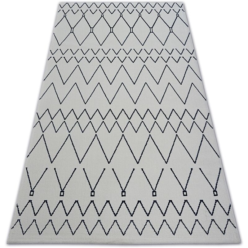 

Rugsx - Alfombra SENSE MICRO 81249 Zigzag Etno blanco/azul Blanco 200x290 cm