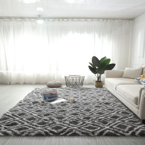Alfombra Shaggy de Salón 160 x 230 cm, SDLOGAL, Alfombra de Felpa Suave de Fibra de Polipropileno Antideslizante, para Salón, Dormitorio, Niña, Niño