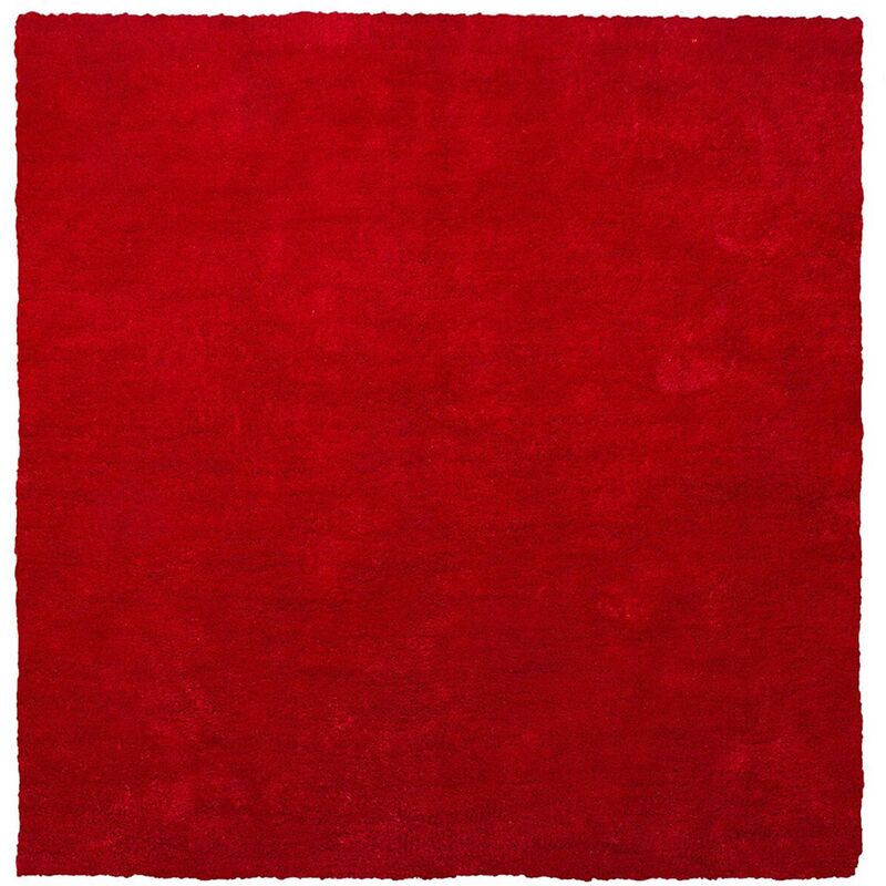 Beliani - Alfombra de pelo largo roja 200 x 200 cm moderna cuadrada Demre