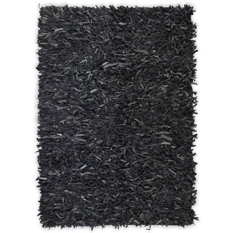 

Alfombra Shaggy Peluda de Cuero Auténtico Gris 80x160 cm - Gris - Vidaxl