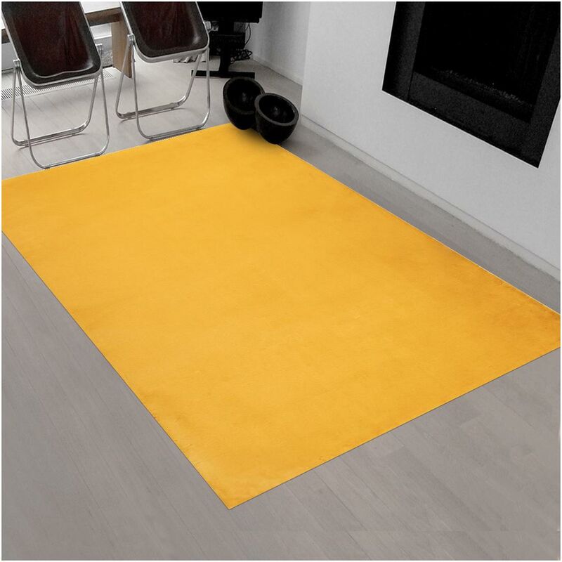 

SuperSoft Ll alfombra moderna en poliéster gris - Jaune