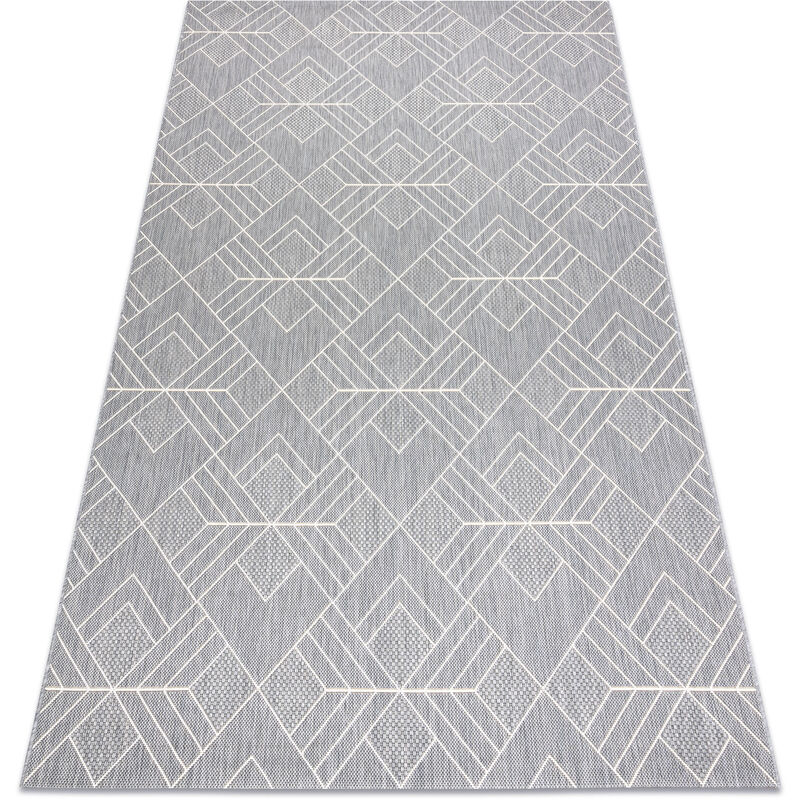 

Rugsx - Alfombra sisal FLAT 48731637 Cuadrados Rombos, geométrico gris / crema Tonos de gris y plata 120x170 cm