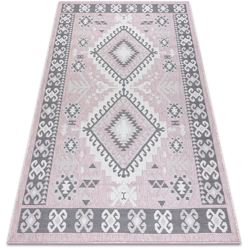 

Rugsx - Alfombra sisal SION azteca 3007 Tejido plano rosado / ecru Tonos de rosa 200x290 cm