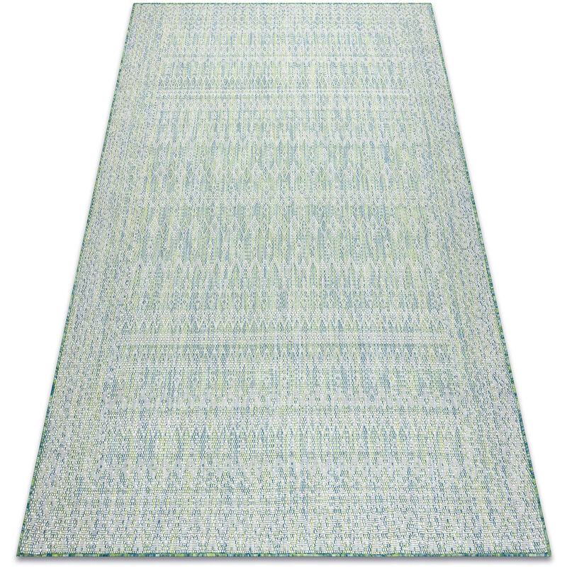 

Rugsx - Alfombra sisal SION Diamantes 22184 Tejido plano verde / azul / ecru Tonos de verde 160x220 cm