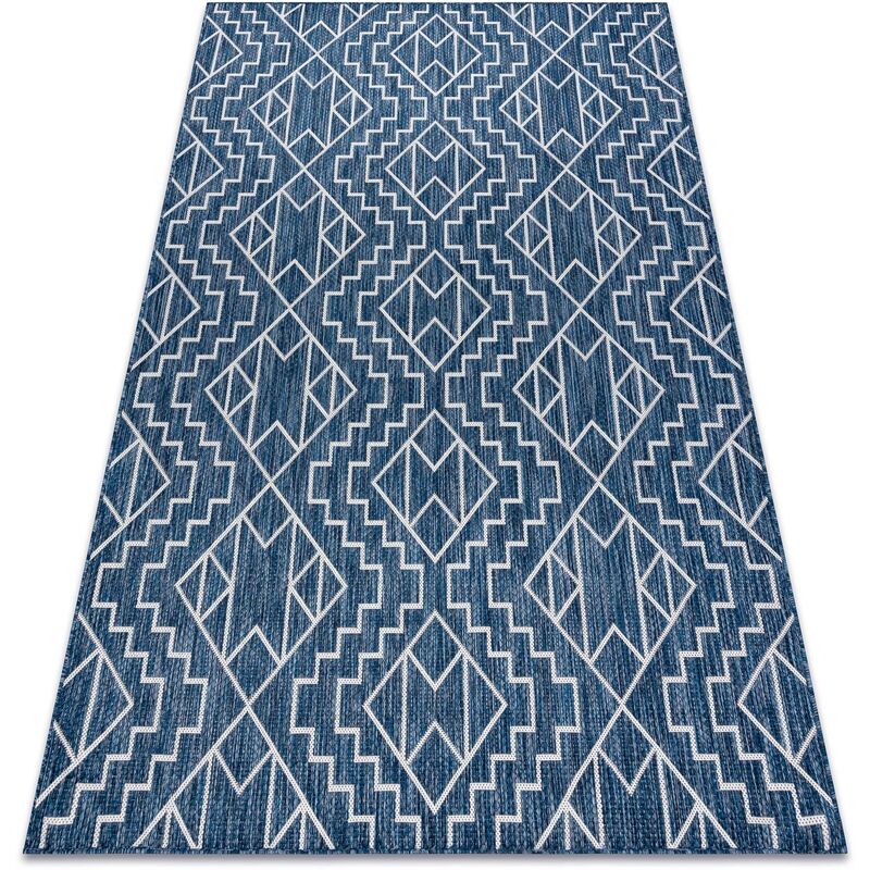 

Rugsx - Alfombra sisal SION Geométrico, diamantes 21778 Tejido plano azul oscuro / ecru Tonos de azul 140x190 cm